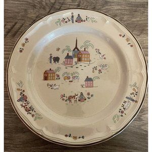 Large Vintage Newcore Americana Stoneware Decorative Plate 1987 Number 6004